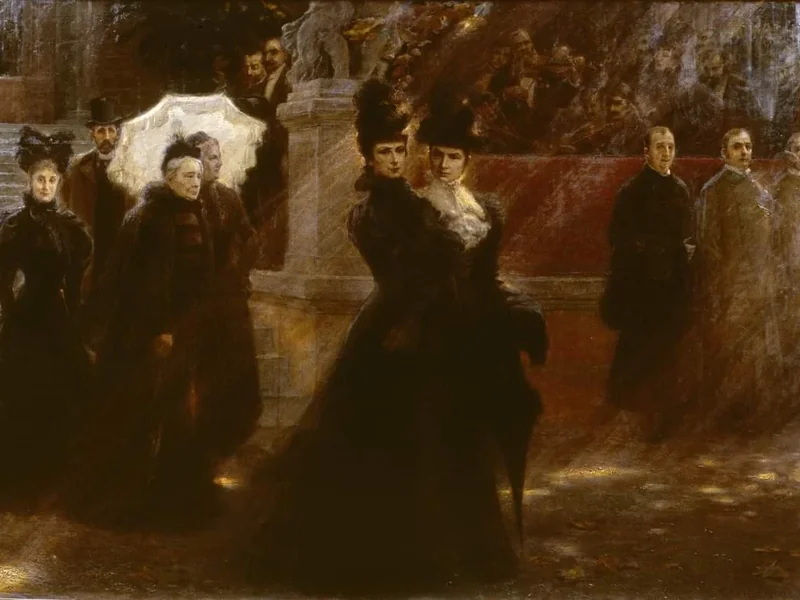 1867-Lajos Márk - La regina Elisabetta e l'arciduchessa Giselle a Gerbeaud